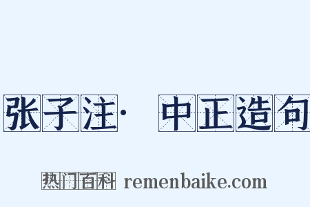 张子注·中正造句是什么意思的图片